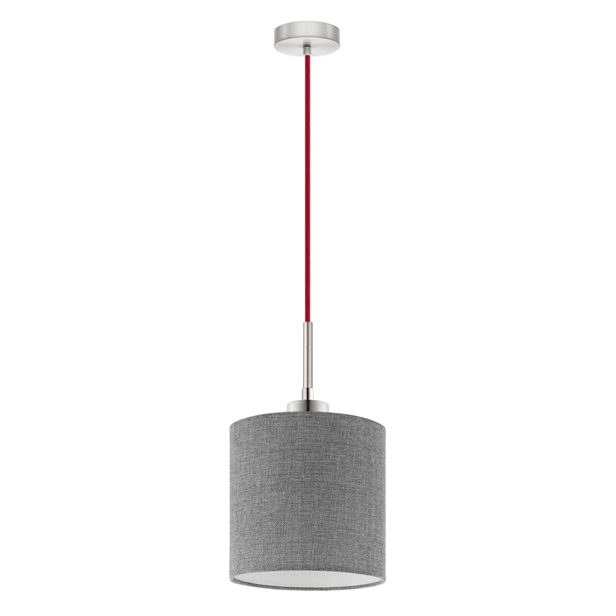 Eglo - LED Lustra ar auklu TUNJA 1xE27/60W/230V pelēka