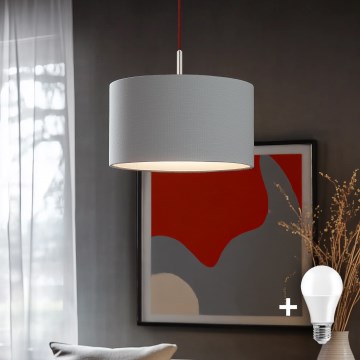 Eglo - LED Lustra ar auklu TUNJA 1xE27/60W/230V pelēka