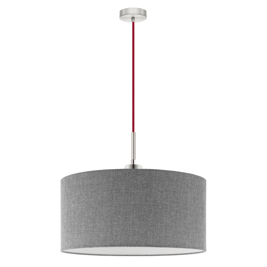 Eglo - LED Lustra ar auklu TUNJA 1xE27/60W/230V pelēka