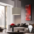 Eglo - LED Lustra ar auklu TUNJA 1xE27/60W/230V taupe