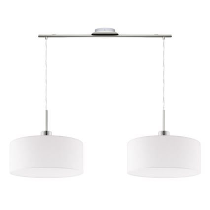 Eglo - LED Lustra ar auklu TUNJA 2xE27/60W/230V balta