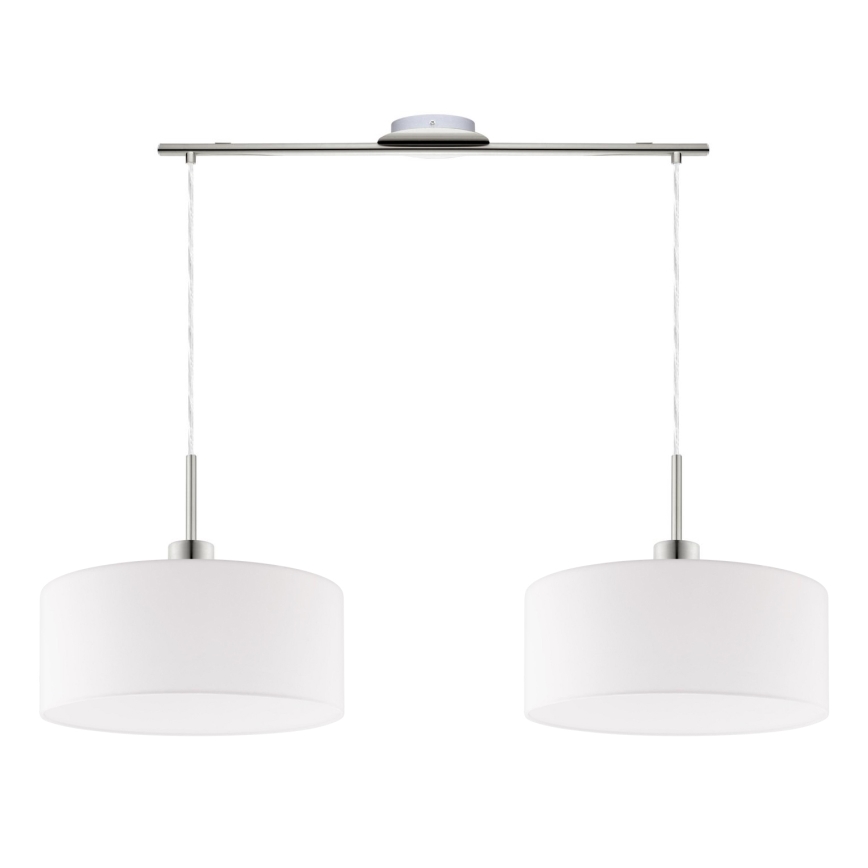 Eglo - LED Lustra ar auklu TUNJA 2xE27/60W/230V balta