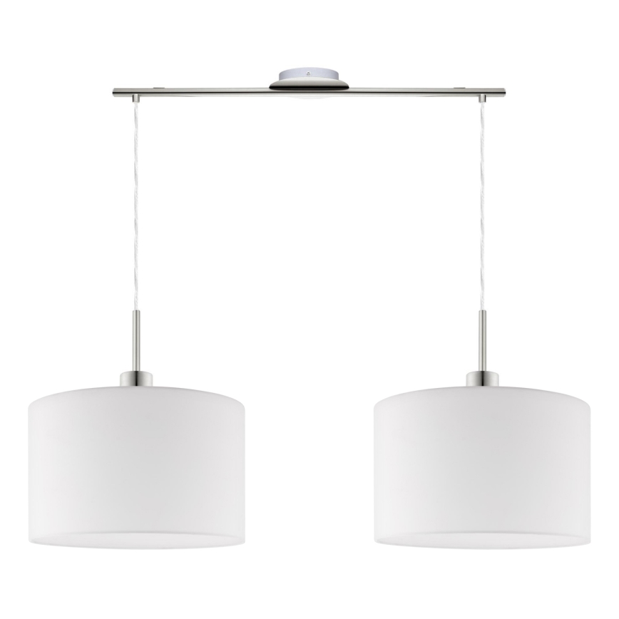 Eglo - LED Lustra ar auklu TUNJA 2xE27/60W/230V balta