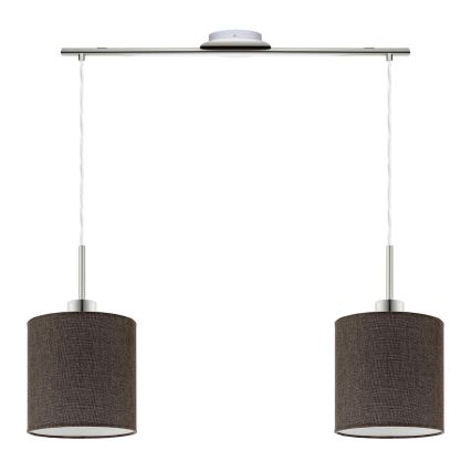 Eglo - LED Lustra ar auklu TUNJA 2xE27/60W/230V brūna