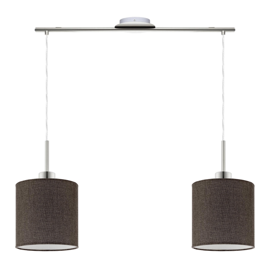 Eglo - LED Lustra ar auklu TUNJA 2xE27/60W/230V brūna