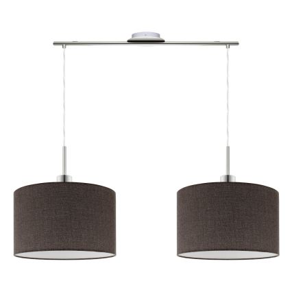 Eglo - LED Lustra ar auklu TUNJA 2xE27/60W/230V brūna