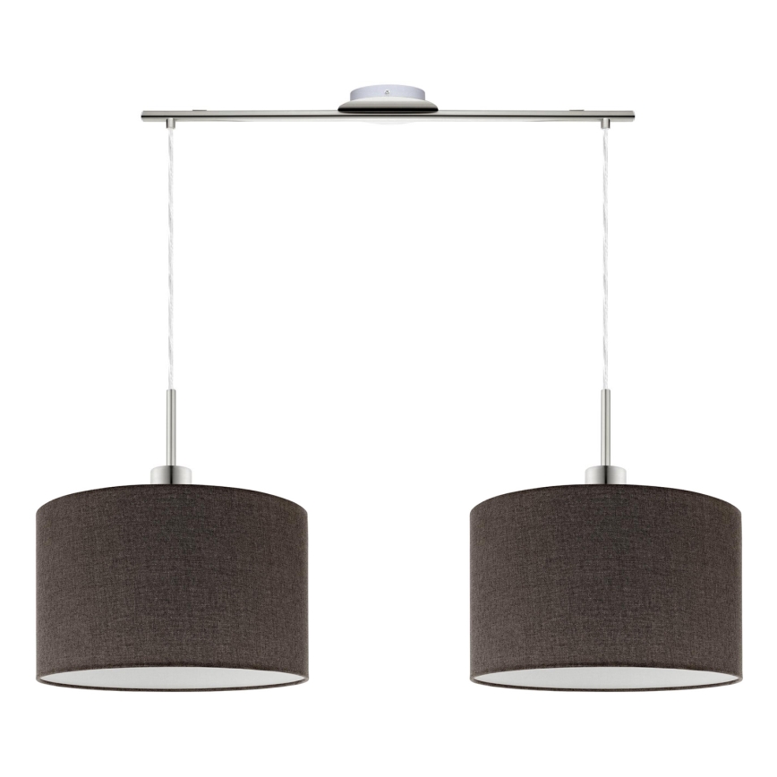 Eglo - LED Lustra ar auklu TUNJA 2xE27/60W/230V brūna