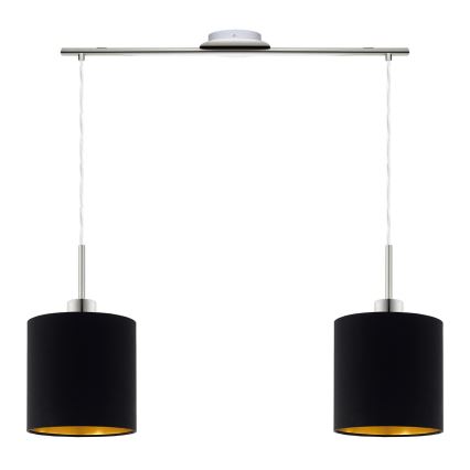 Eglo - LED Lustra ar auklu TUNJA 2xE27/60W/230V melna