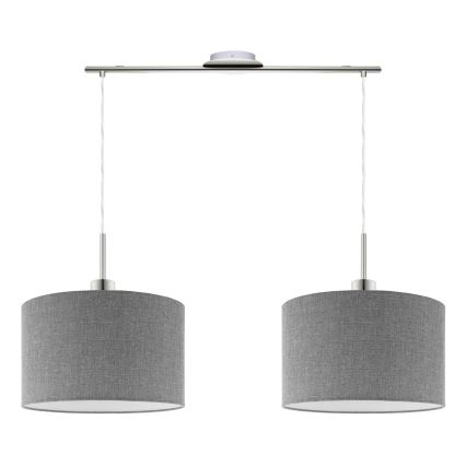Eglo - LED Lustra ar auklu TUNJA 2xE27/60W/230V pelēka