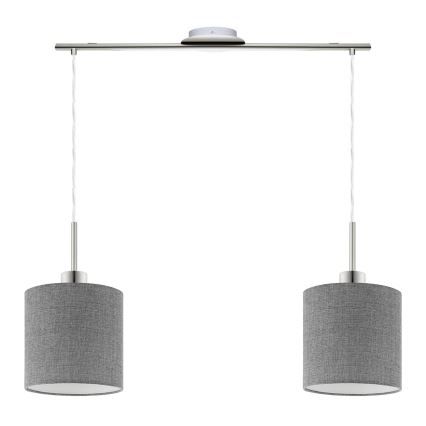 Eglo - LED Lustra ar auklu TUNJA 2xE27/60W/230V pelēka