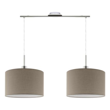 Eglo - LED Lustra ar auklu TUNJA 2xE27/60W/230V taupe
