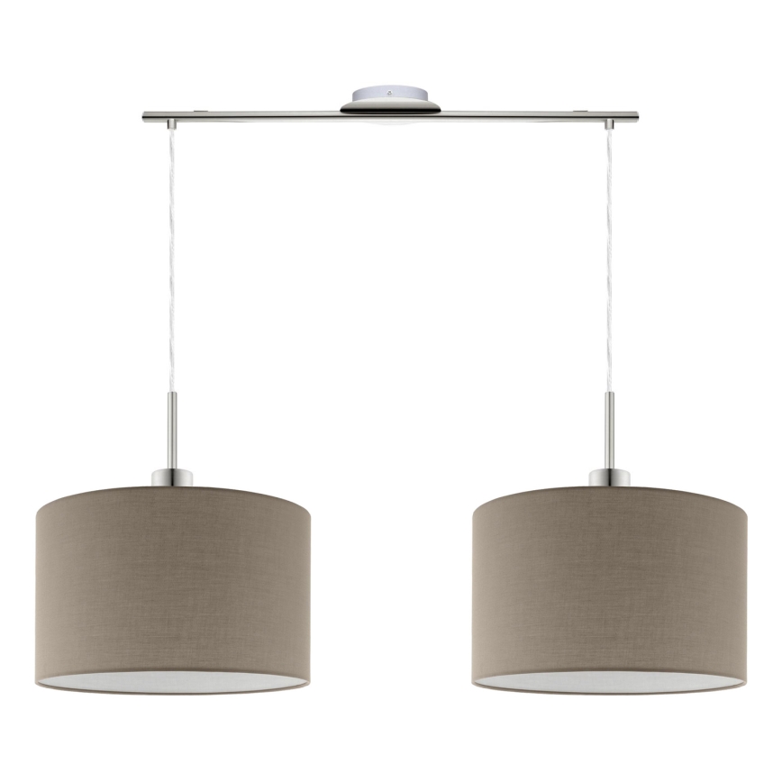 Eglo - LED Lustra ar auklu TUNJA 2xE27/60W/230V taupe