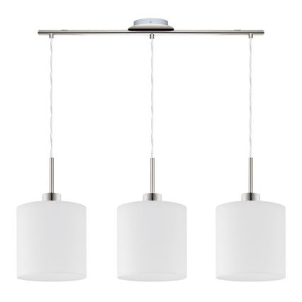 Eglo - LED Lustra ar auklu TUNJA 3xE27/60W/230V balta