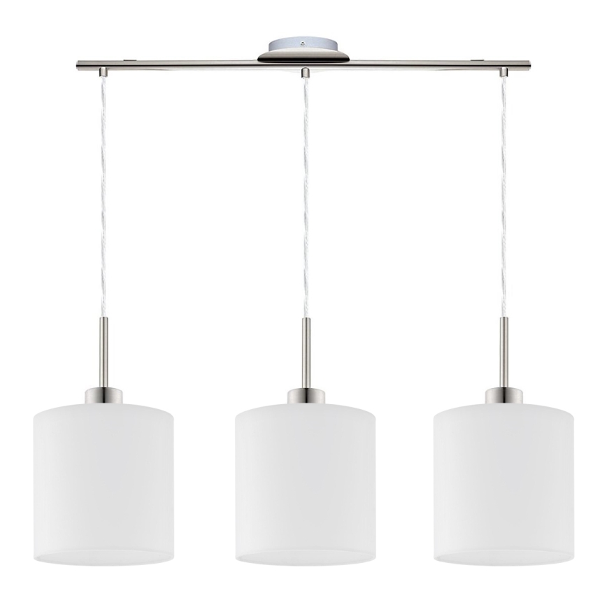 Eglo - LED Lustra ar auklu TUNJA 3xE27/60W/230V balta