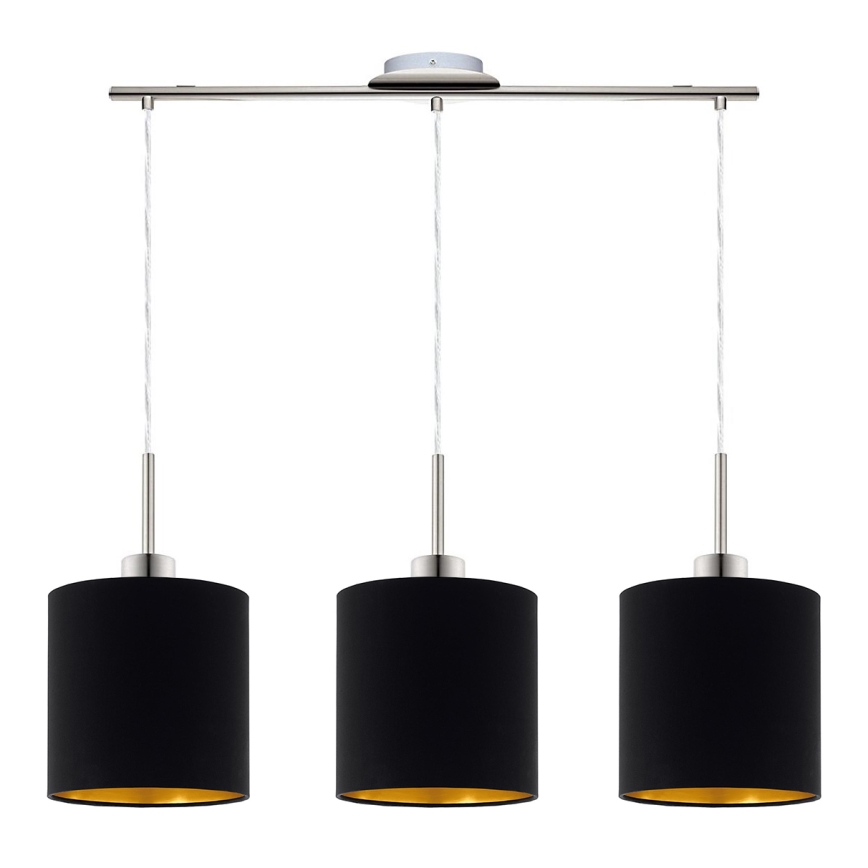 Eglo - LED  Lustra ar auklu TUNJA 3xE27/60W/230V melna