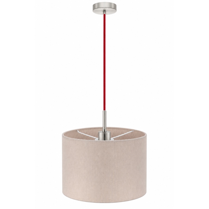Eglo - LED lustra uz kabeļa TUNJA 1xE27/60W/230V Ø 20 cm bēša/sarkana