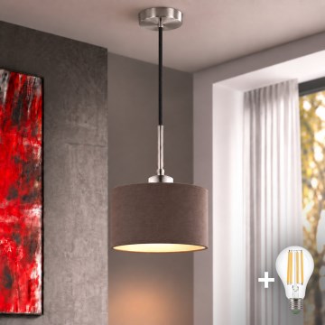 Eglo - LED lustra uz troses TUNJA 1xE27/60W/230V Ø 20 cm brūna/melna