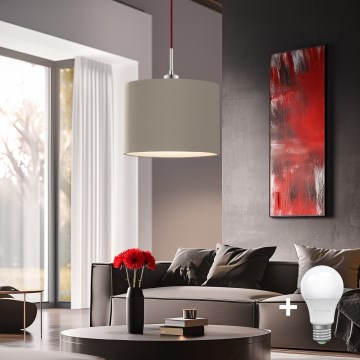 Eglo - LED piekaramā lampa uz vada TUNJA 1xE27/60W/230V taupe