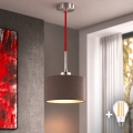Eglo - LED piekaramā lustra uz troses TUNJA 1xE27/60W/230V Ø 20 cm brūna/sarkana