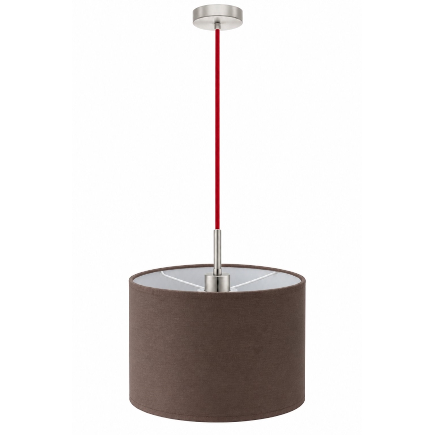 Eglo - LED piekaramā lustra uz troses TUNJA 1xE27/60W/230V Ø 20 cm brūna/sarkana