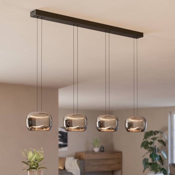 Eglo - LED regulējama lustra uz kabeļa 4xLED/5,8W/230V melna/dūmakaina