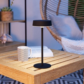Eglo - LED regulējama saules uzlādējamā galda lampa ar skārienvadību LED/3W/5V 3000-6000K 1800 mAh IP44 melna