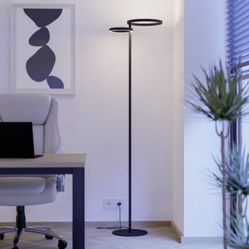 Eglo - LED regulējamā stāvlampa LED/16W/230V + LED/12W melna