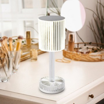 Eglo - LED RGB aptumšojama uzlādējama galda lampa LED/800 mAh caurspīdīga