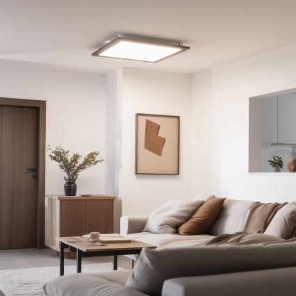 Eglo - LED RGB Aptumšojams virsapmetuma panelis SALOBRENA-C WOOD LED/30,5W/230V 2700-6500K 64x64 cm tumši brūna + tālvadības pults