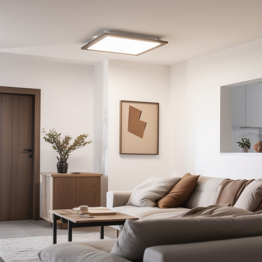 Eglo - LED RGB Aptumšojams virsapmetuma panelis SALOBRENA-C WOOD LED/30,5W/230V 2700-6500K 64x64 cm tumši brūna + tālvadības pults