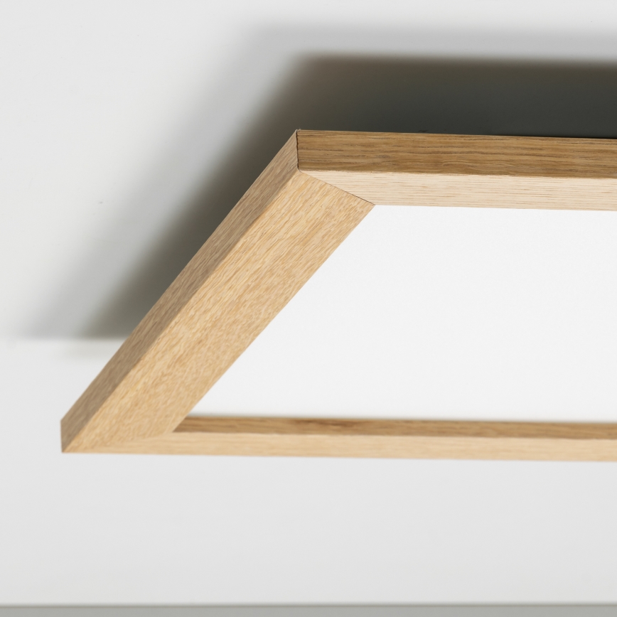 Eglo - RGB LED ar regulējamu spilgtumu, virsmas montējams panelis SALOBRENA-C WOOD LED/40W/230V 2700-6500K 49,5x49,5 cm brūns + tālvadības pults