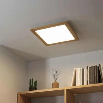 Eglo - LED RGB ar regulējamu spilgtumu virsmas uzstādāms panelis SALOBRENA-C WOOD LED/24W/230V 2700-6500K 49,5x49,5 cm brūns + ar tālvadību