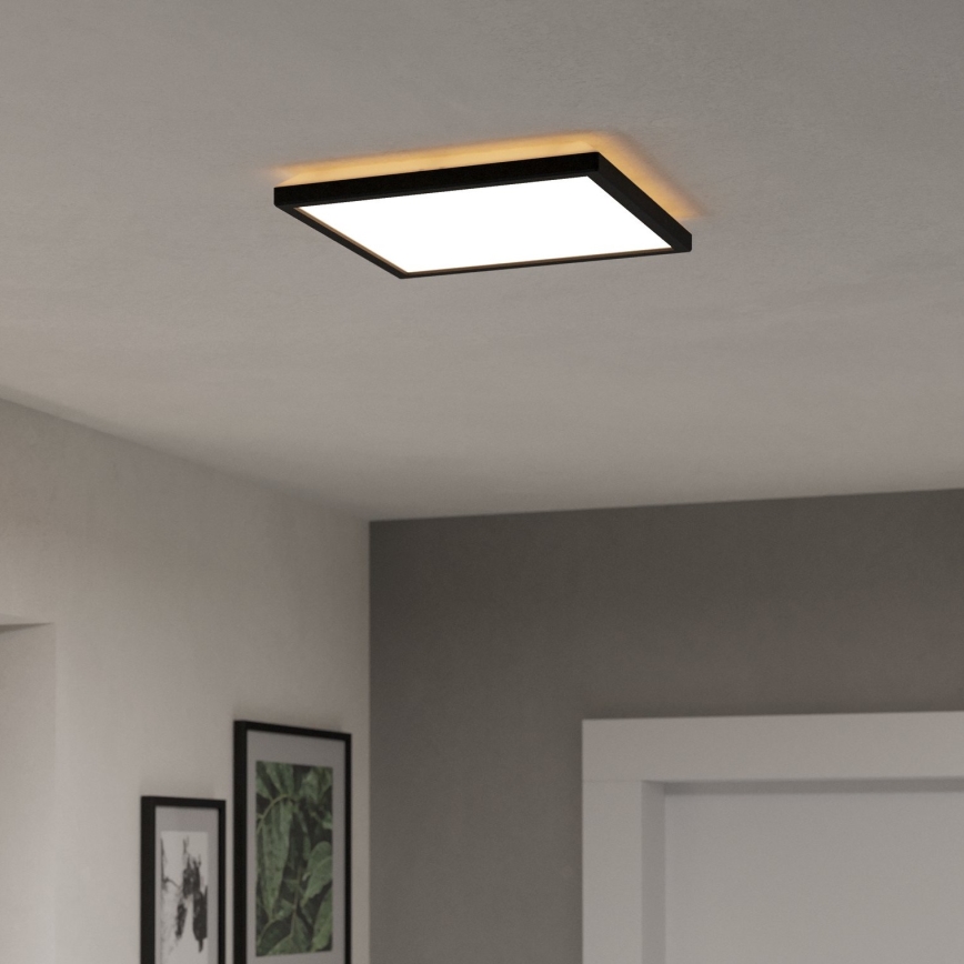 Eglo - LED RGBW Aptumšojama āra griestu lampa LED/13,4W/230V 2700-6500K 29x29 cm IP44 melna
