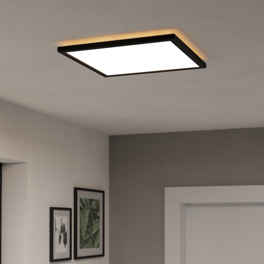 Eglo - LED RGBW Aptumšojama āra griestu lampa LED/17,6W/230V 2700-6500K 39x39 cm IP44 melna ZigBee