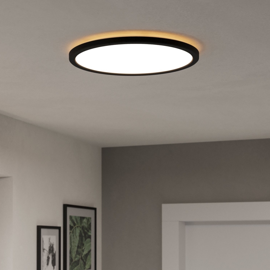 Eglo - LED RGBW Aptumšojama āra griestu lampa LED/18,5W/230V 2700-6500K d. 38,9cm IP44 melna ZigBee
