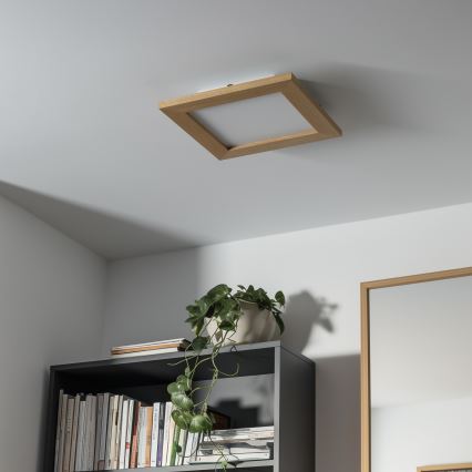 Eglo - LED RGBW regulējams virsmas panelis SALOBRENA-C WOOD LED/16W/230V 2700-6500K 34x34 cm brūns + tālvadības pults