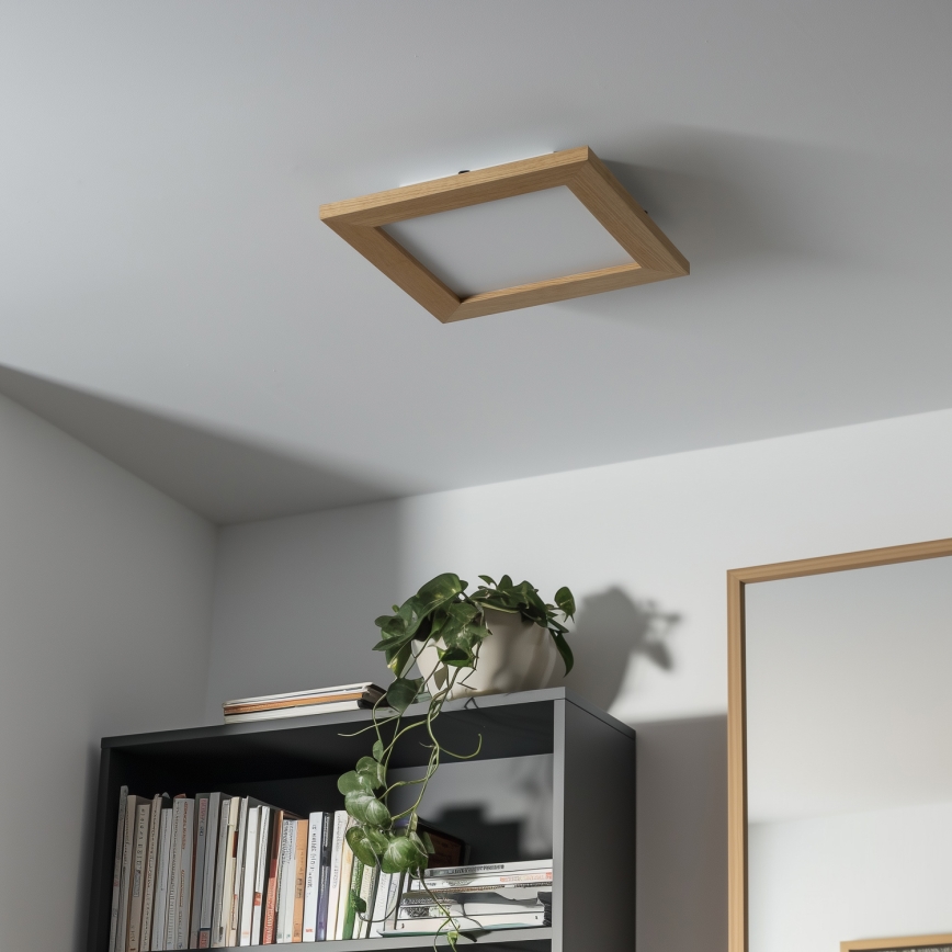 Eglo - LED RGBW regulējams virsmas panelis SALOBRENA-C WOOD LED/16W/230V 2700-6500K 34x34 cm brūns + tālvadības pults