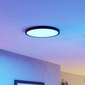 Eglo - LED RGBW Aptumšojams vannas istabas griestu gaismeklis LED/17,5W/230V 2700-6500K Ø 38,9 cm IP44 melns