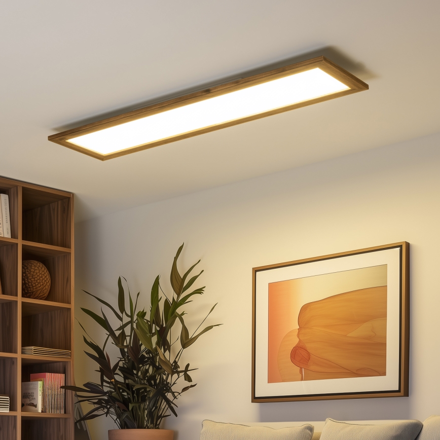 Eglo - LED RGBW Aptumšojams virsapmetuma/iegremdējams panelis SALOBRENA-C WOOD LED/34W/230V 2700-6500K 34x124 cm brūna + tālvadības pults