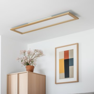 Eglo - LED RGBW Aptumšojams virsapmetuma/iegremdējams panelis SALOBRENA-C WOOD LED/34W/230V 2700-6500K 34x124 cm brūna + tālvadības pults