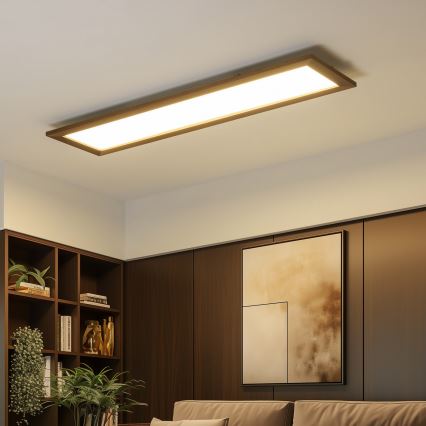 Eglo - LED RGBW Aptumšojams virsapmetuma/iegremdējams panelis SALOBRENA-C WOOD LED/34W/230V 2700-6500K 34x124 cm tumši brūna + tālvadības pults