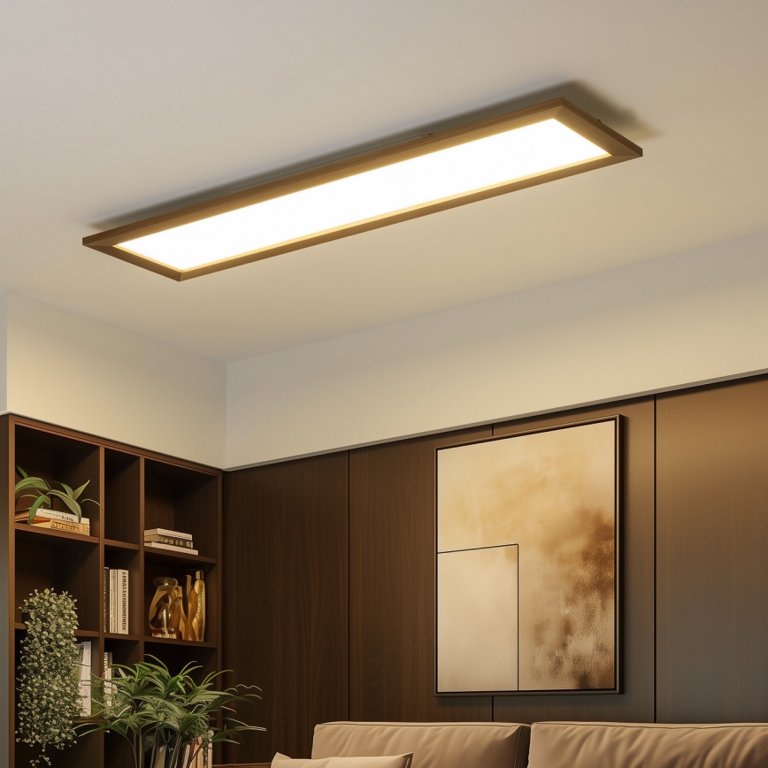 Eglo - LED RGBW Aptumšojams virsapmetuma/iegremdējams panelis SALOBRENA-C WOOD LED/34W/230V 2700-6500K 34x124 cm tumši brūna + tālvadības pults