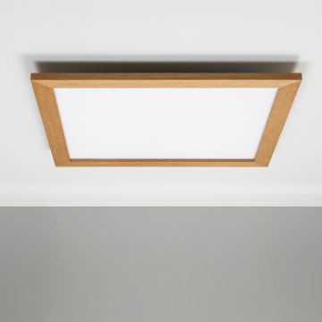 Eglo - LED RGBW Aptumšojams virsapmetuma panelis SALOBRENA-C WOOD LED/30,5W/230V 2700-6500K 64x64 cm brūna + tālvadības pults