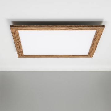 Eglo - LED RGBW Aptumšojams virsapmetuma panelis SALOBRENA-C WOOD LED/30,5W/230V 2700-6500K 64x64 cm brūna + tālvadības pults