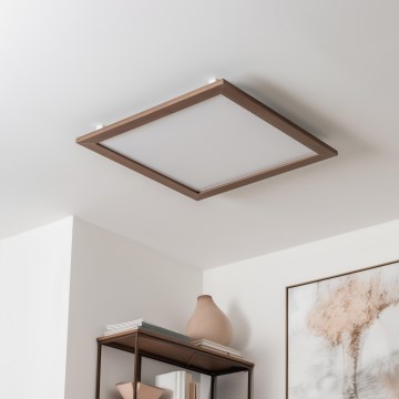 Eglo - LED RGBW Aptumšojams virsapmetuma panelis SALOBRENA-C WOOD LED/30,5W/230V 2700-6500K 64x64 cm tumši brūna + tālvadības pults