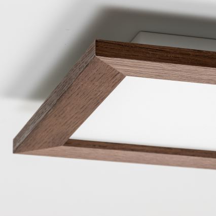 Eglo - LED RGBW dimmējams virsmas panelis SALOBRENA-C WOOD LED/16W/230V 2700-6500K 34x34 cm tumši brūna + ar tālvadības pulti