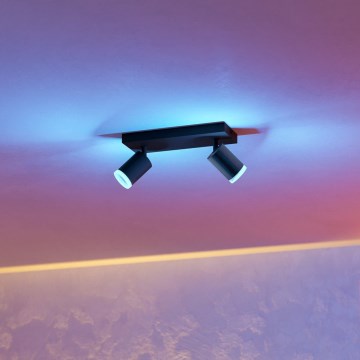 Eglo - LED RGBW Aptumšojams virziena gaismeklis 2xLED/3,7W/230V 2700-6500K melns