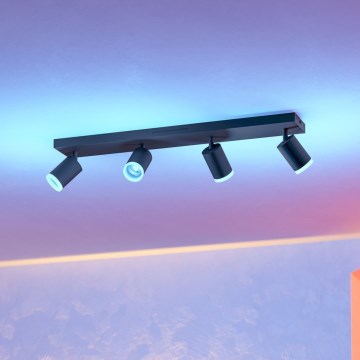 Eglo - LED RGBW aptumšojams virziena gaismeklis 4xLED/3,7W/230V 2700-6500K melns