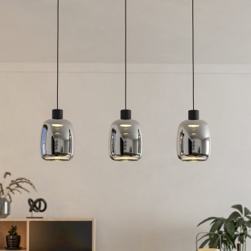Eglo - LED RGBW Aptumšojuma lustra ar auklu 3xLED/3,7W/230V 2700-6500K pelēka