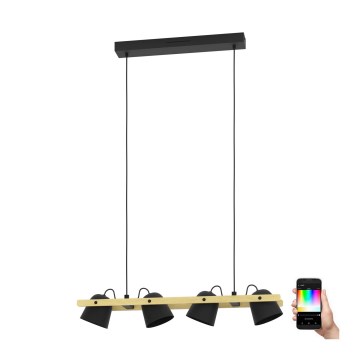 Eglo - LED RGBW Aptumšojuma lustra ar auklu 4xLED/3,7W/230V 2700-6500K